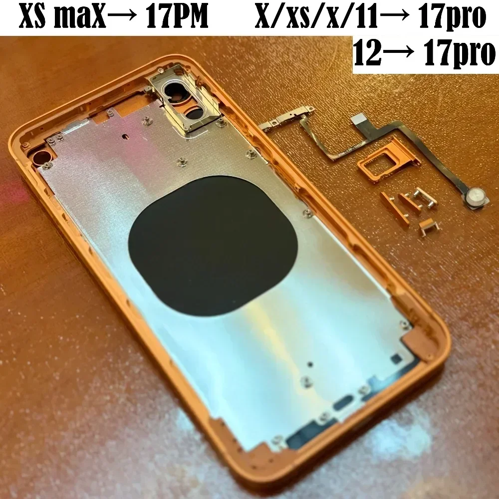 For iPhone XR 12 to 17 Pro 11 to 17 Pro Housing X XS Up To 17 pro DIY Back housing For iPhone XS Max Like 17 Pro max Back Cover