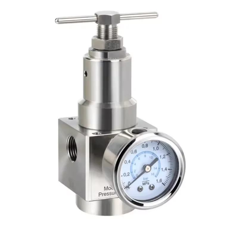 Stainless Steel 316 Air Source Processor Pressure Reducing Valve Regulator, Maximum  100bar