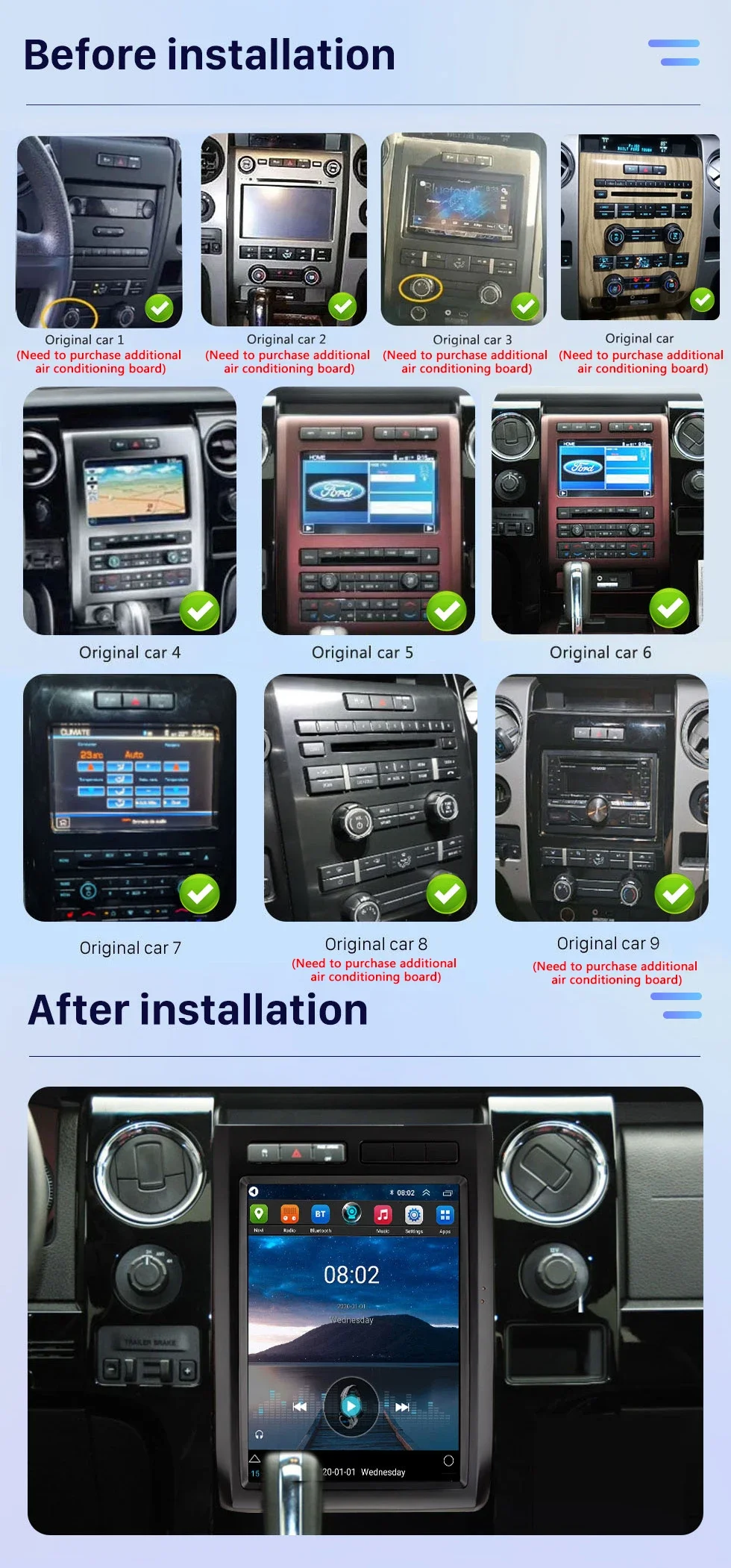 Factory Price 12.1 inch Android 15 For Ford F150 Raptor 2009-2012 Style Car GPS Navi Multimedia Player Radio Tape Headunit