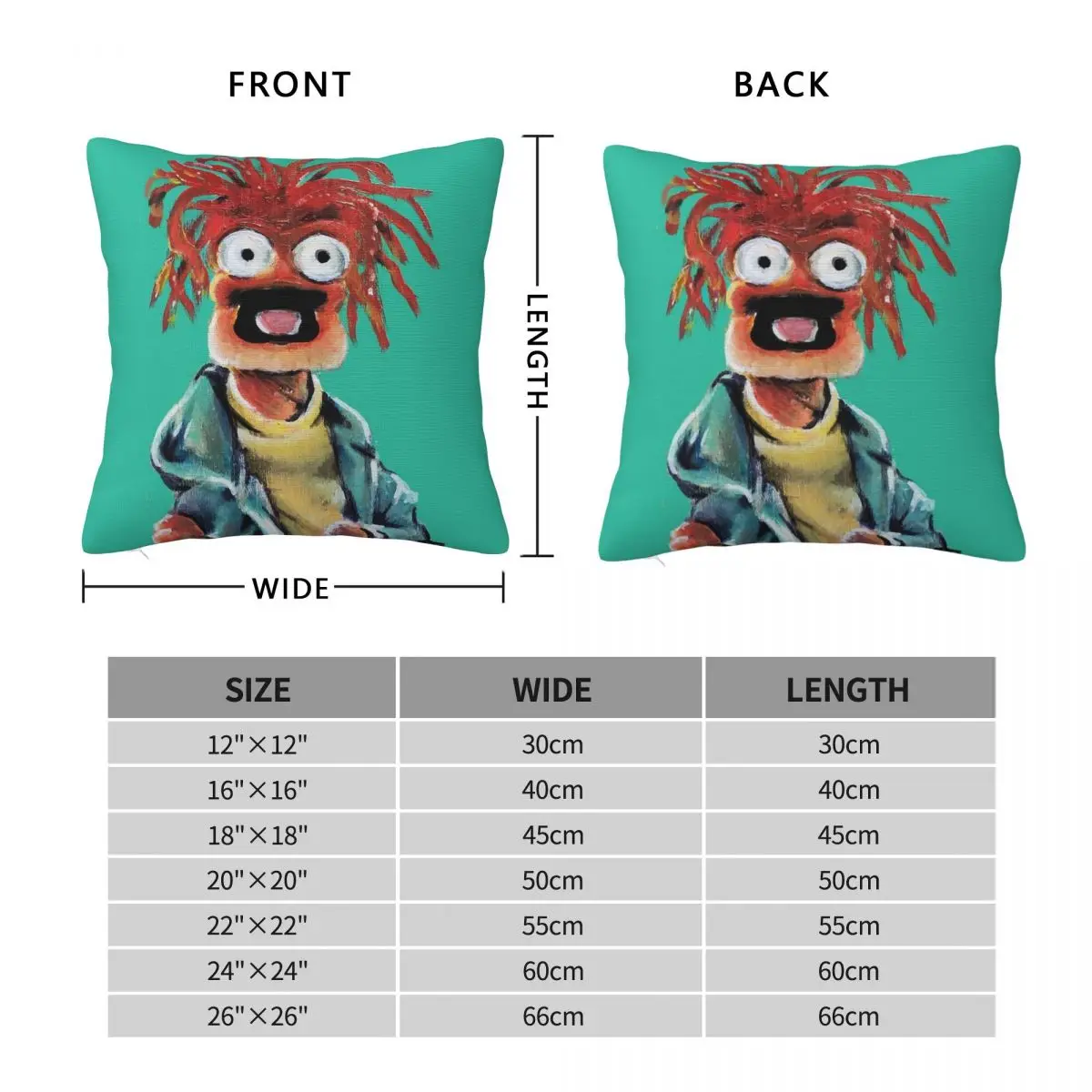 Muppets Tonight Pepﾩ The King Prawn Square Pillowcase Polyester Linen Velvet Pattern Zip Decor Home Cushion Cover