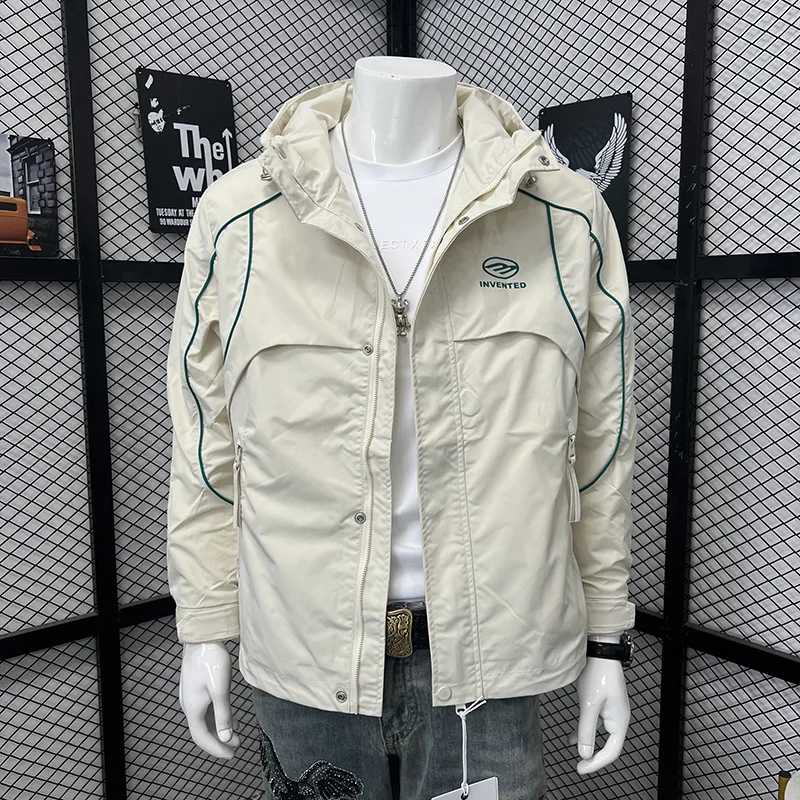 

Мужская ветровка с капюшоном, осень 2021, новая модная модная молодежная тонкая куртка-карго, стильная повседневная верхняя одежда для мужчин, пальто, одежда