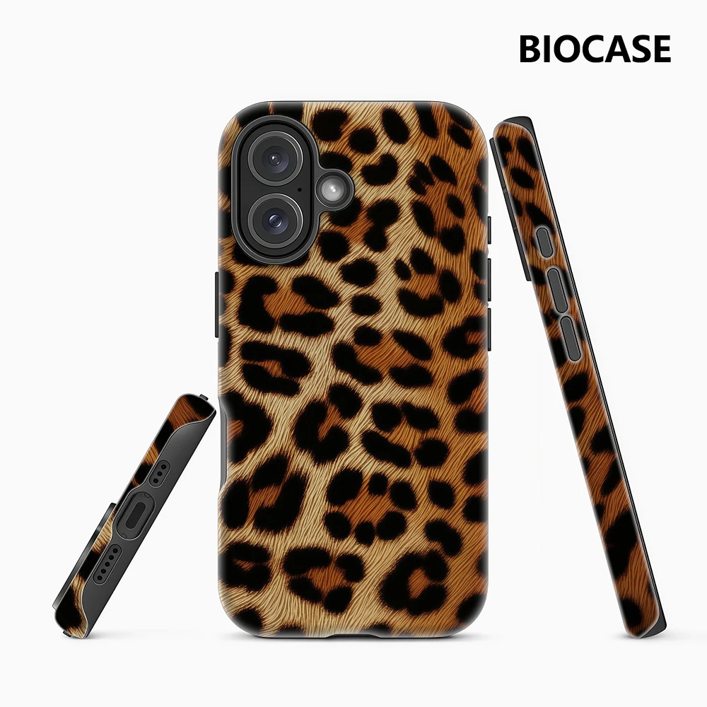 Coole Leopardenmuster IPhone 17 Must-Haves Handyhülle für IPhone 17 16 15 14 13 12 Pro Max Plus Doppelschichtige Rückseite