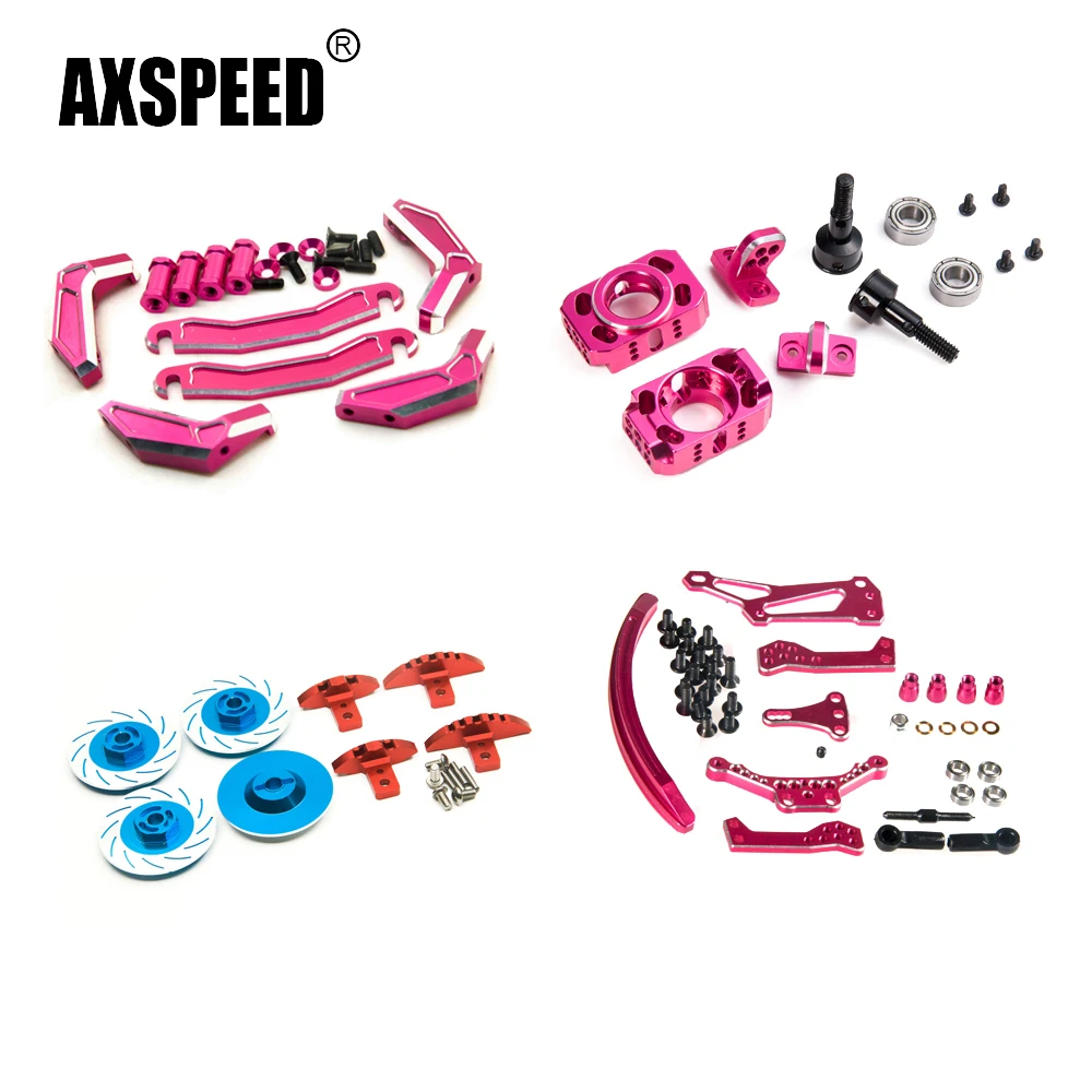 AXSPEED Alu Battery Tray Brake Disc Box Steering Suspension Knuckle Kit for Sakura D4 AWD RWD 1/10 RC Drift Car Accessories Part