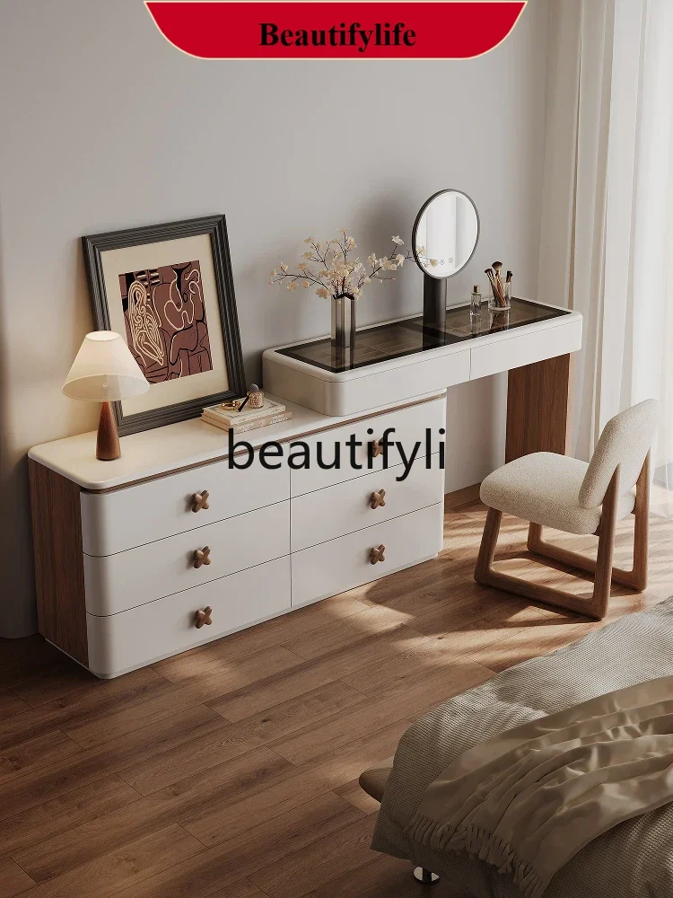 

D178 Light luxury dresser, simple small apartment dresser, chest cabinet integrated retractable bedside locker