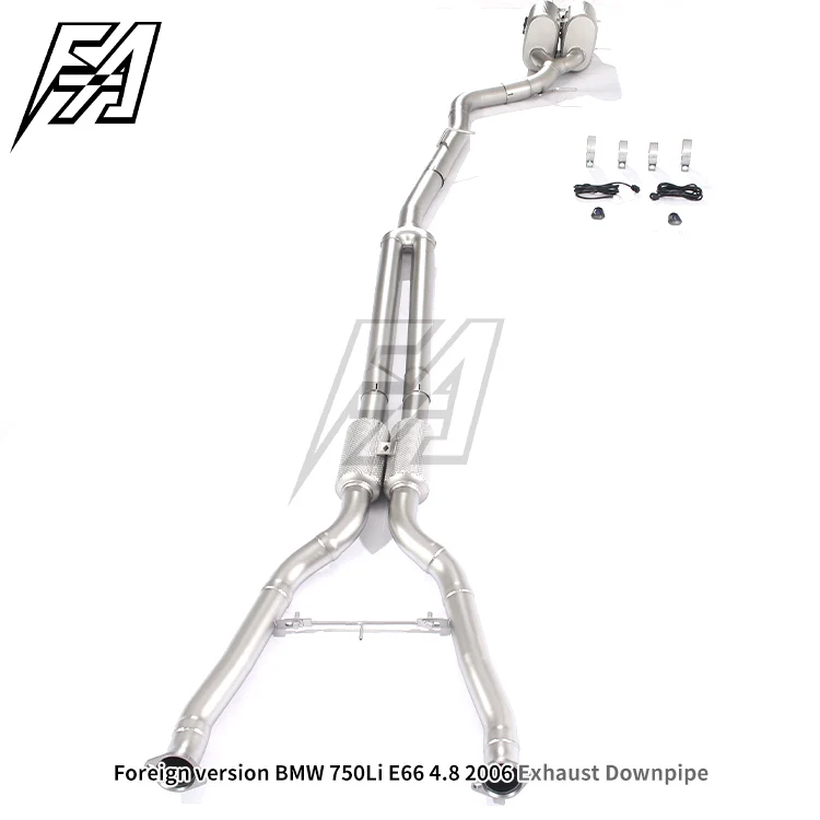 For  750Li E66 4.8 2006 Exhaust System Middle Section Rear Section Electronic Exhaust Valve Muffler Cat Back Exhaust Pipe