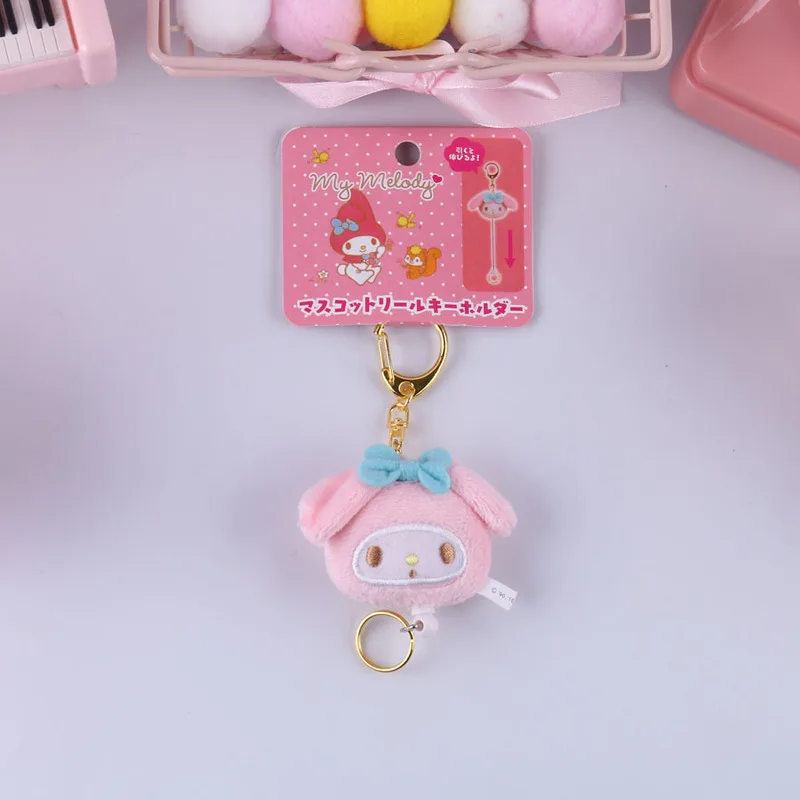 Sanrio Melody Cannella Cane Cane dalle orecchie grandi Budino Cane Kuromi Simpatico peluche Portachiavi telescopico Borsa da scuola Ciondolo Ornamento