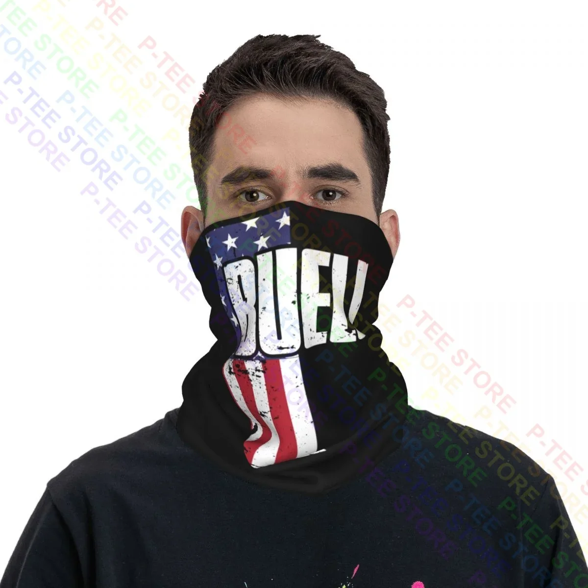 قناع وجه من Premium Buell Family American Flag Neck Gaiter Bandana، قناع ناعم لتدفئة الرأس