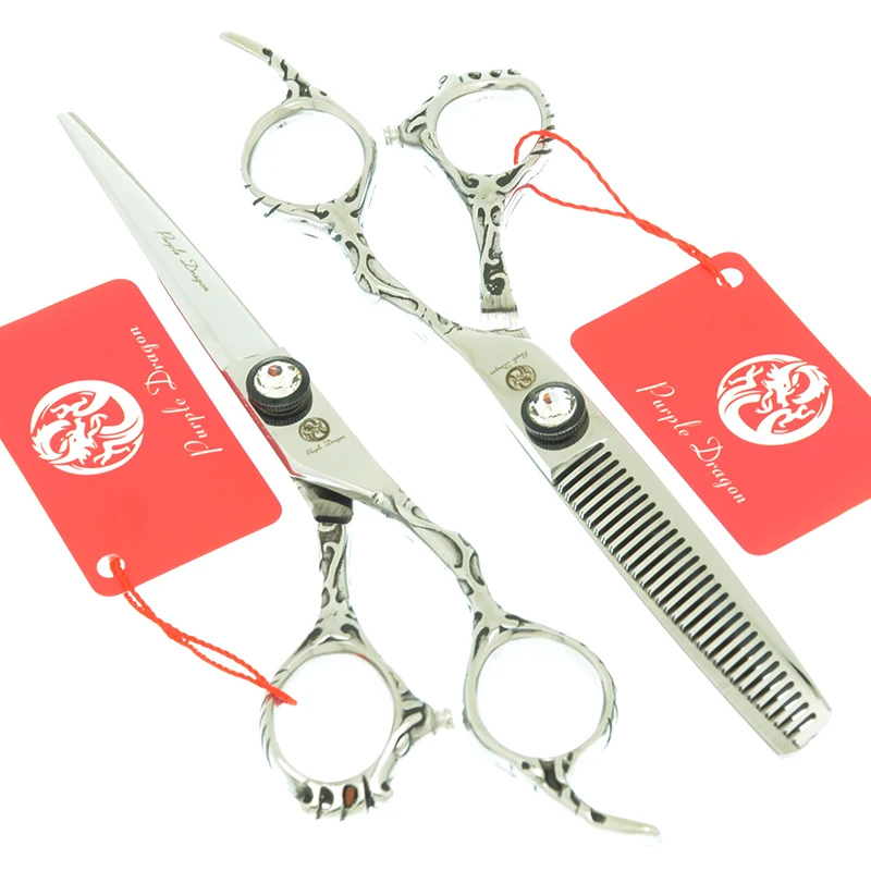 

Purple Dragon 6 inch Hair Scissors Salon Hairdressing Shears Japan Steel Professional Barber Hair Cutting Thinning Shears A0073B