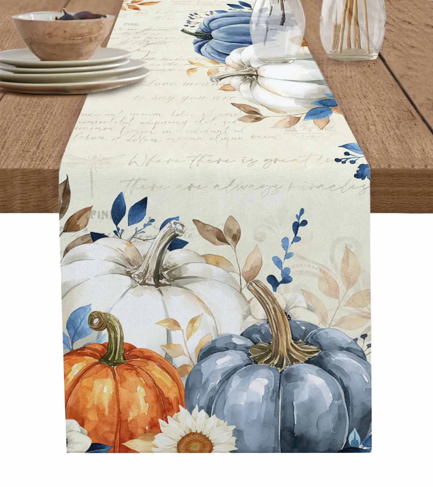 Thanksgiving Autumn Leaves Grain Table Runner Decoration Home Decor Dinner Table Decoration Table Decor