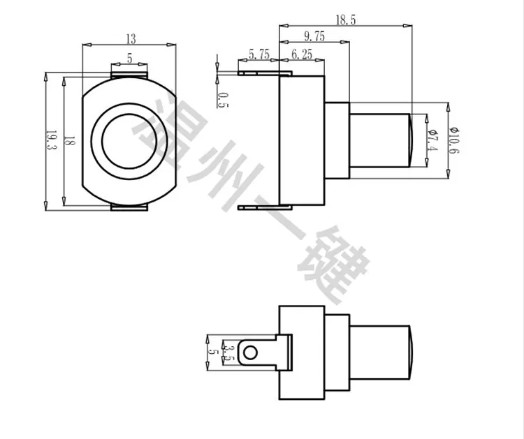 YT-1813-MK Straight Lamp Flashlight Switch LG-09B as PS-15A Button Self-Locking Connector