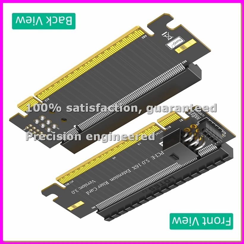 PCI-E 5.0 16X to X16 180 Degree Converter Adapter Card PCIE Riser Card with ATX 6Pin PWR Connector-ABFT