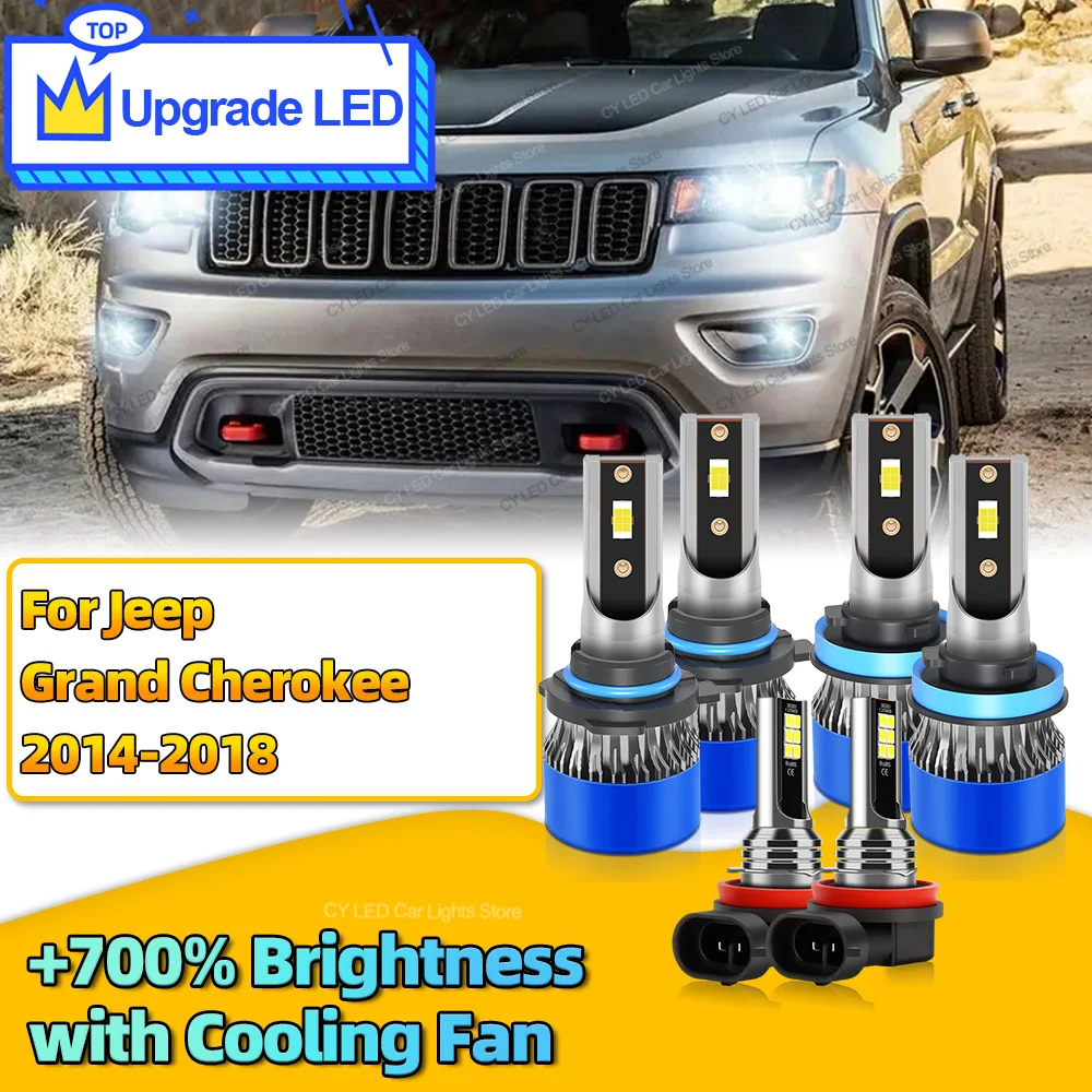 

6Pcs 30000LM LED Headlights Canbus Car Lamp HB3 H11 Auto Fog Lights Bulb For Jeep Grand Cherokee 2014 2015 2016 2017 2018