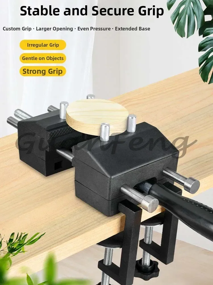 Desktop Woodworking Adjustable Angle Workbench Clamp, Thickened Base Fixture for Tight Workpiece Machining & Fixation