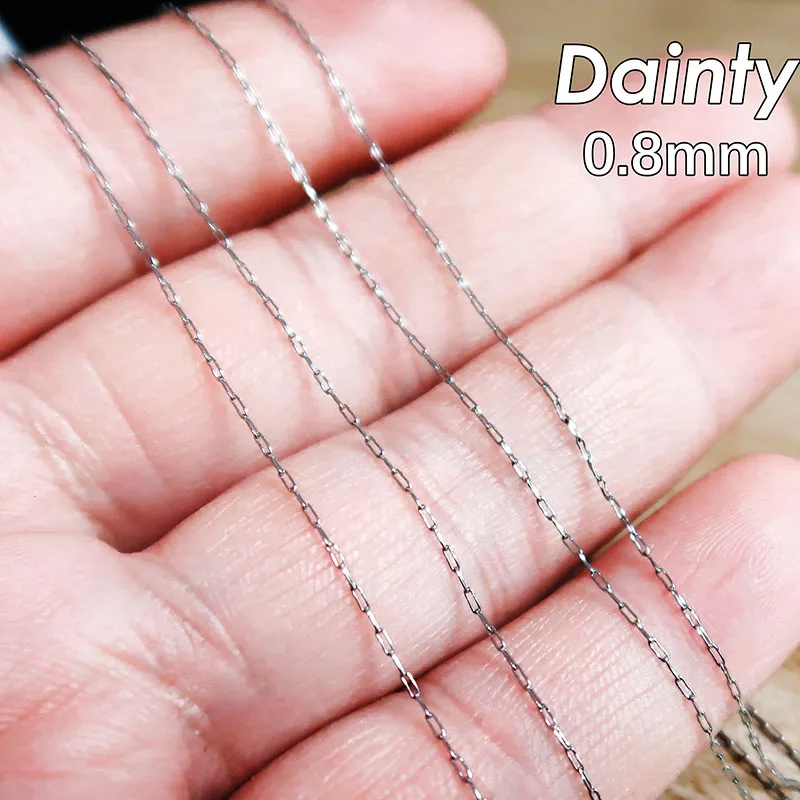 30 Fuß 0,8 mm superfeine Edelstahl-Gliederkette, Metallperlenkette für Perlenfädeln, DIY-Schmuckherstellungszubehör – Detail 3