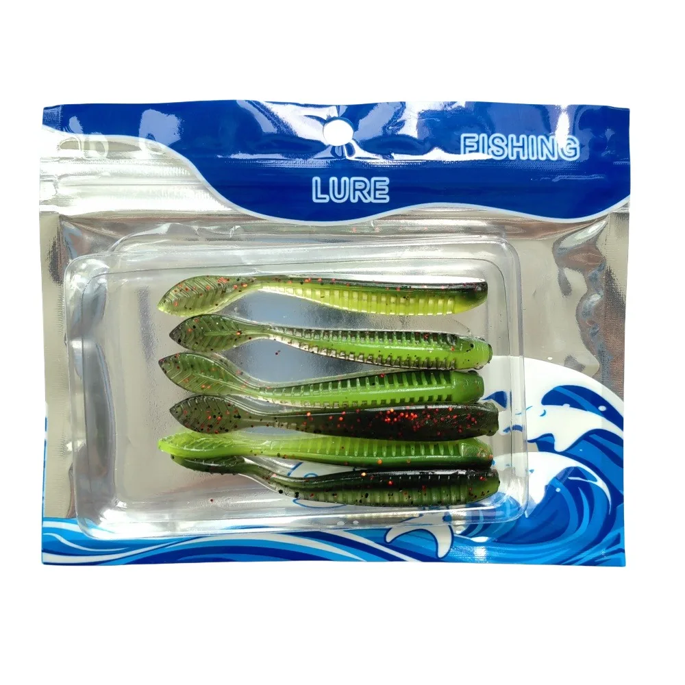 MUKUN 6PCS TPE Schwimmenden Angeln Weicher Köder 2,3g/85mm Wobbler Swimbait Silikon Köder Bass Barsch locken Künstliche Köder Tackle – Detail 9