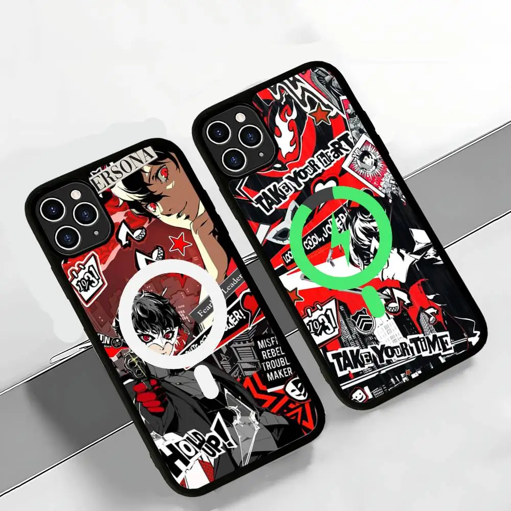 Persona 5 Magnetic Case For iPhone 17 16 14 13 12 11 15 Pro Max Plus Wireless Charge Phone Cover