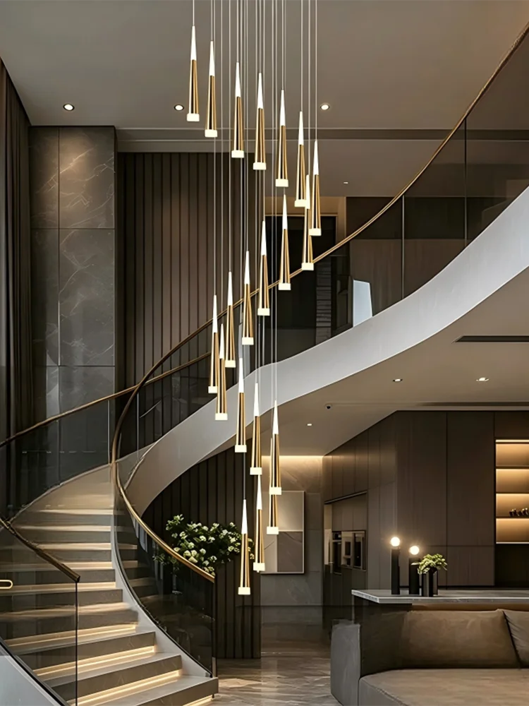 Modern home decoration LED chandeliers, suitable for ceiling lamps in living rooms, stair hanging lamps, and indoor lighting fix