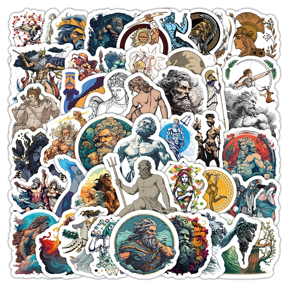 

10/60PCS Greek Mythical Character Graffiti Stickers for Decorating Notebook Desk Skateboard Waterproof Stickers Kids Toy