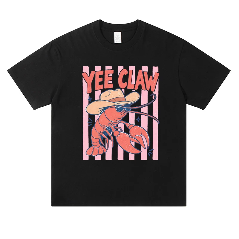 Lobster Shirt Funny Western Beach Shirt Coastal Cowgirl Graphic Tee Trendy Cute Lobster Women Clothing Vintage