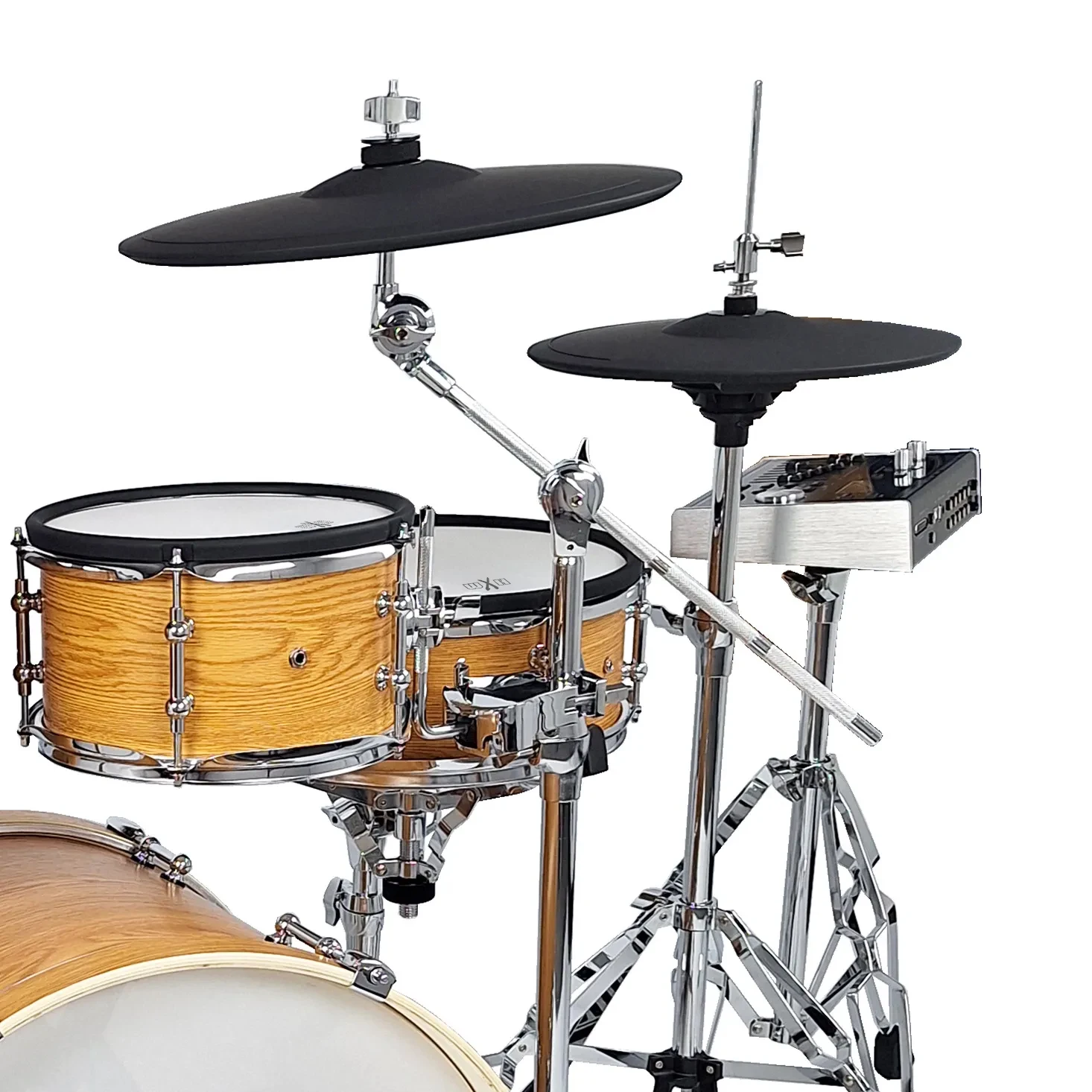 HXM XD-2000D-KM Natural Color Electric Drum Set Rack Tom Attached With Crash Cymbal Stand Electronic Professional Drum Set