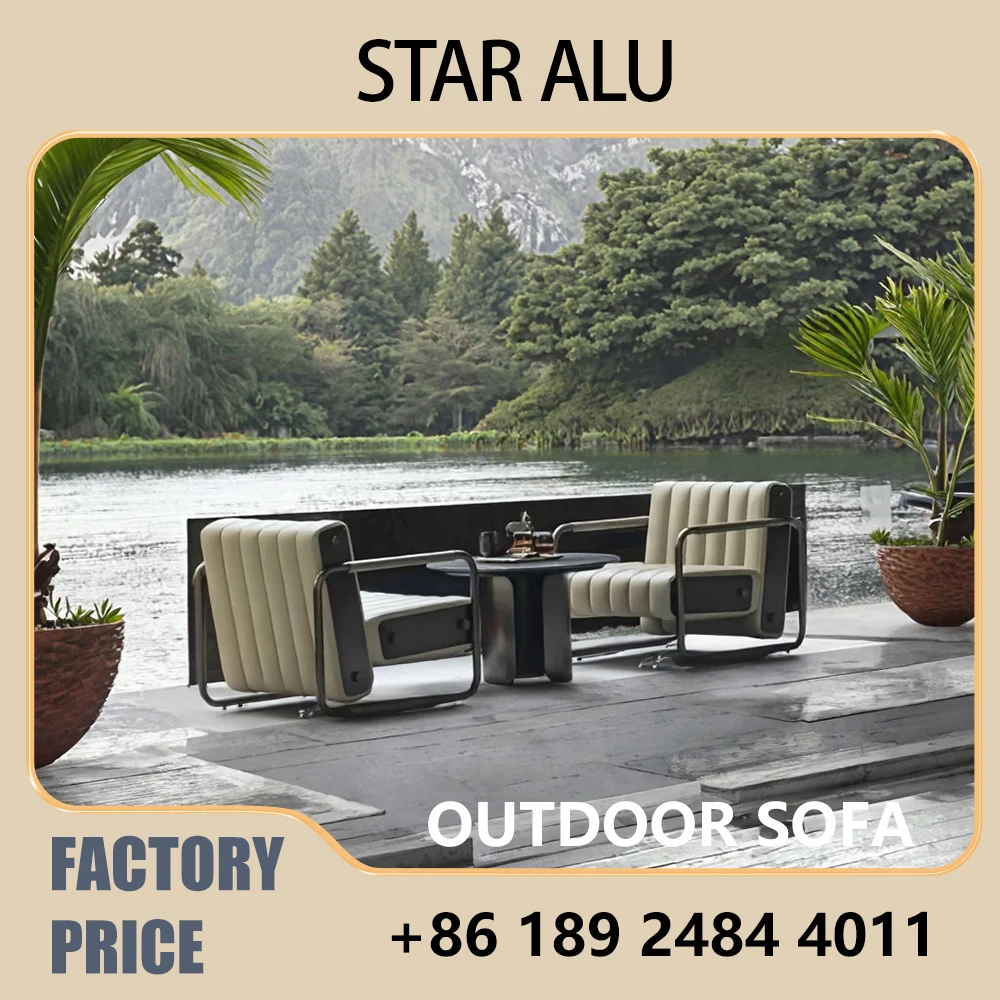 Outdoor Furniture Luxury - طقم أريكة فاخر للحدائق الخارجية، هيكل