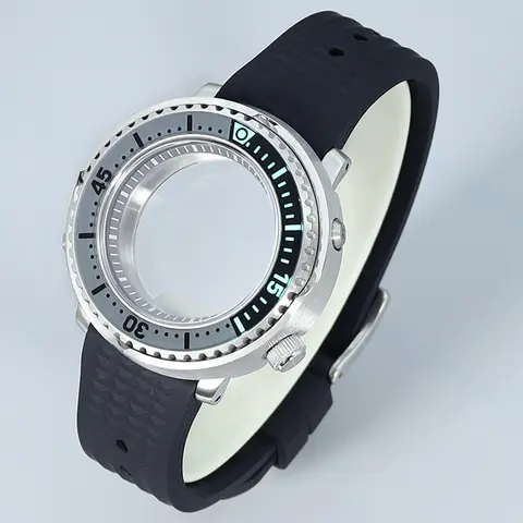 NH36 43mm klockboetter med kapitelring safirglas för Seiko NH35 NH36 NH34 NH38 urverk Tuna Canned Mod C3 lysande bezel 10 best sales Seiko Tuna klockboett - №9