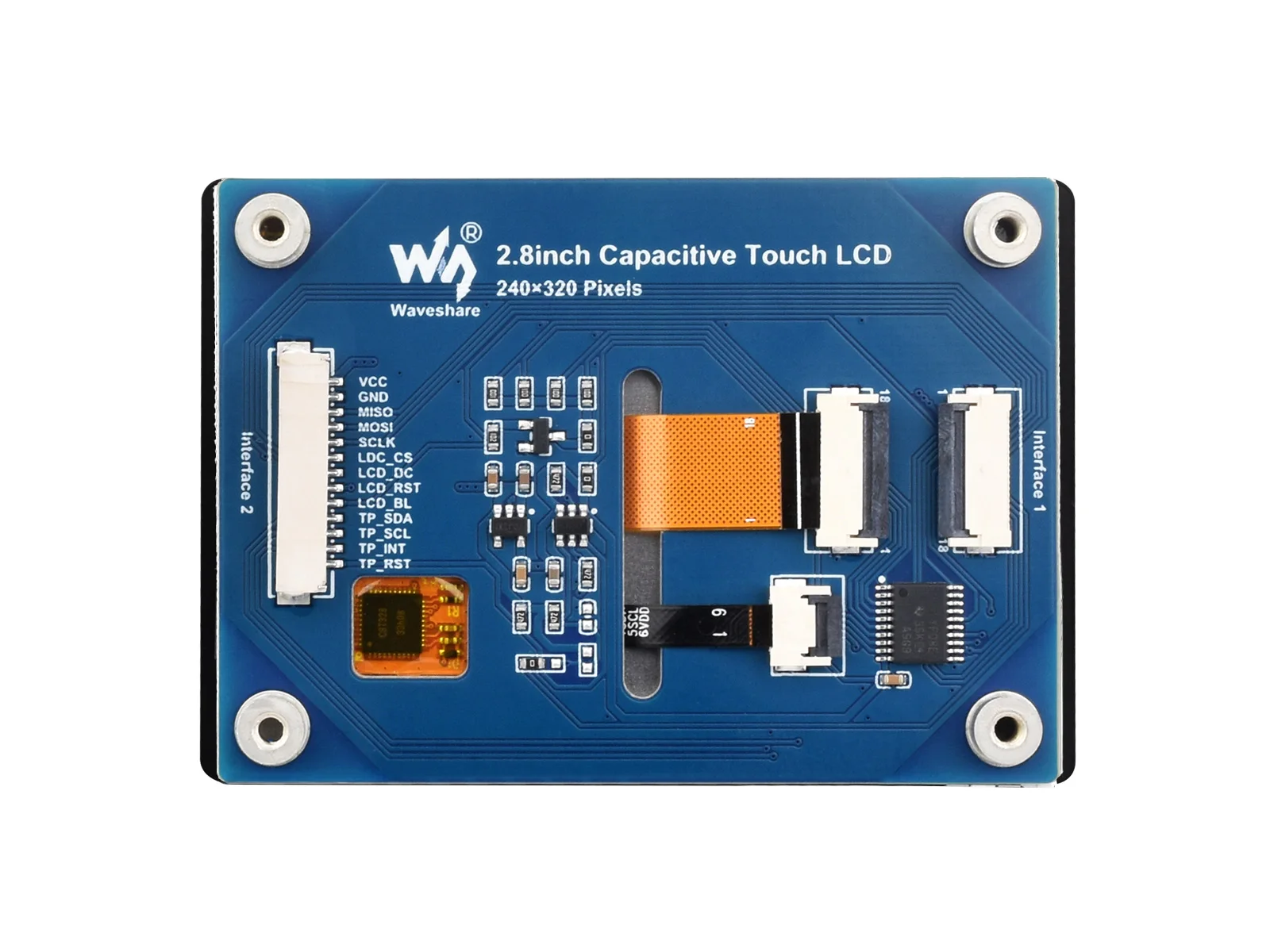 Módulo de exibição LCD com painel táctil, incorporado com ST7789T3 Display Driver CST328 Controlador de toque capacitivo, TFT, 2.8in