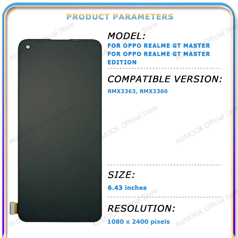 Für Oppo Realme GT Master LCD Display RMX3363 RMX3360 LCD Touch Screen Digitalisieren Montage Panel LCD Mit Rahmen Ersatz Teile – Detail 2