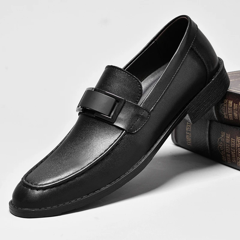 

Brand Men Loafers Leather Slip on Casual Business Dress Shoes Men Wedding Party Office Fashion Shoes Flats Comfort Driving Shoes