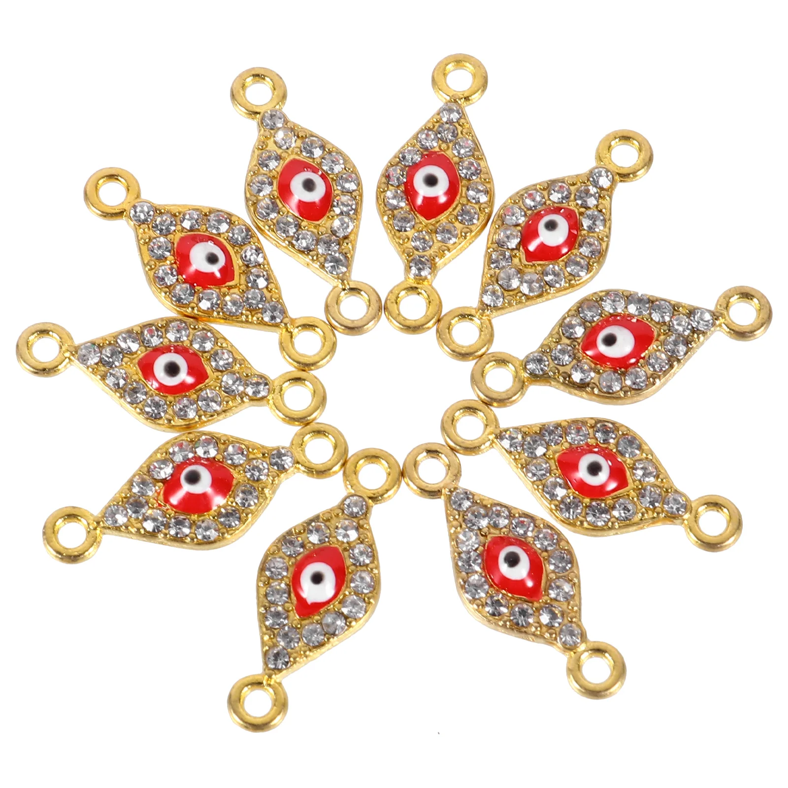 

20 Pcs 3D Evil Eye Charm Collection Diamond Pendant DIY Accessories Jewelry Rhinestone Charms