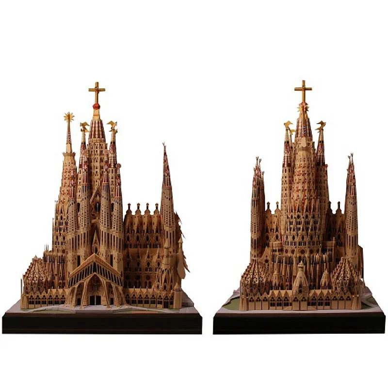 Spanje Sagrada Familia Realistisch 3D-papier Model Huis Papercraft DIY Art Origami Building Tieners Volwassen Handgemaakt Ambachtelijk Speelgoed QD-165