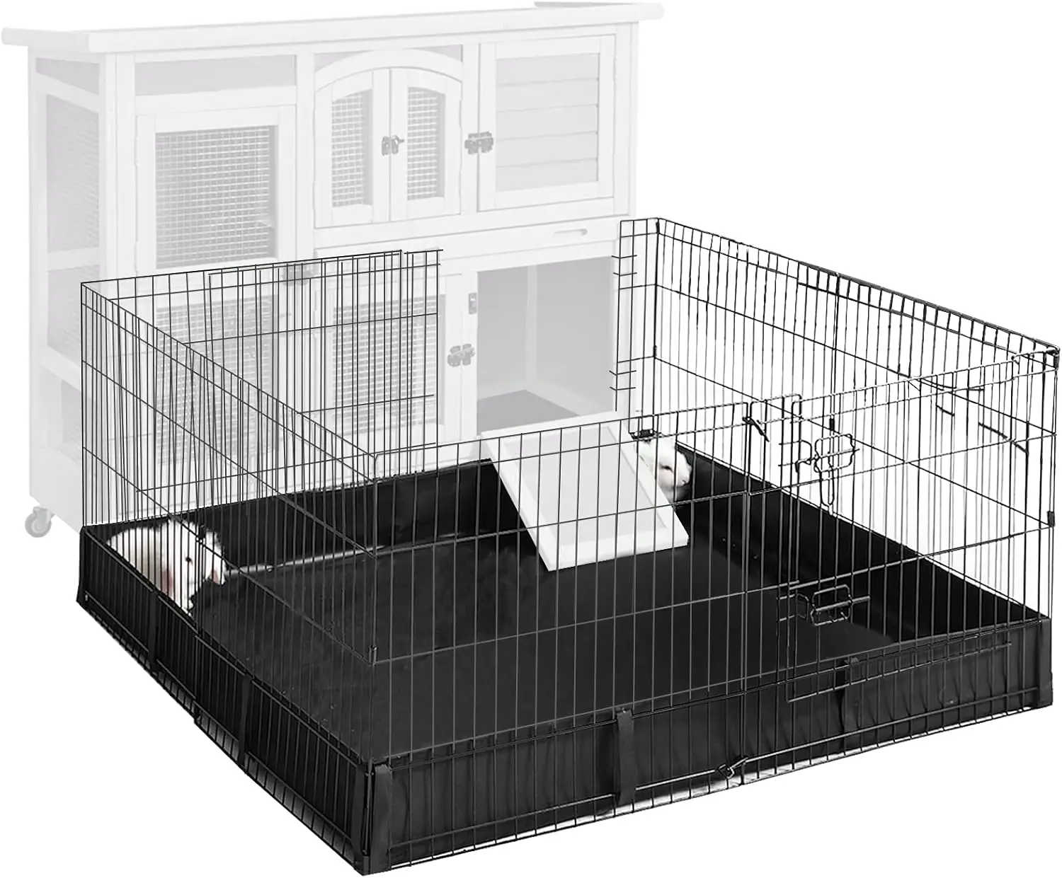 

Portable Pet Playpen for Small Animals with Waterproof Liner and Removable Bottom - Indoor Outdoor Use