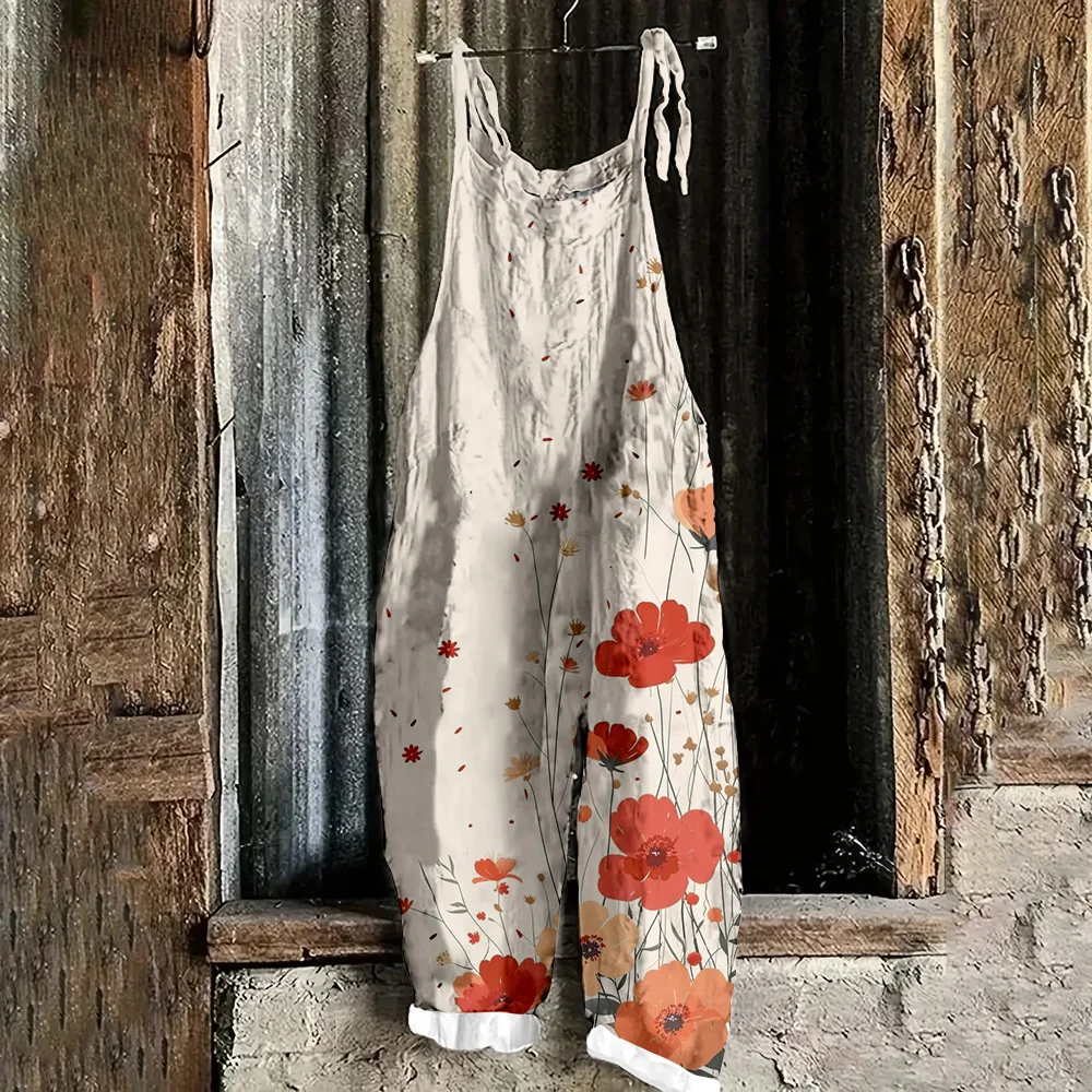 

Women's Adjustable Strap Romper Simple Floral Print Sexy Casual Spring/summer Romper For Outdoor Everyday Wear
