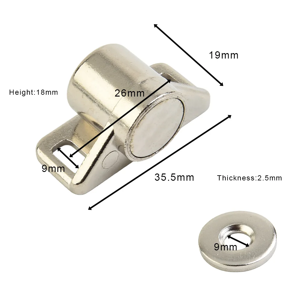 Door Lock Magnetic Catch Stopper Zinc Alloy Adjustable Door Hardware Door Touch Suction Magnetic Catch High Quality