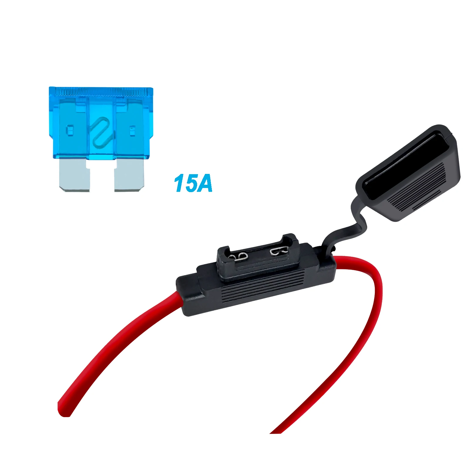 10/12/14/16/18AWG Inline-Sicherungshalter, wasserdicht, mit ATO/ATC-Flachsicherung, 5 A, 10 A, 15 A, 20 A, 30 A, 40 A, Sicherungshalter in Standardgröße