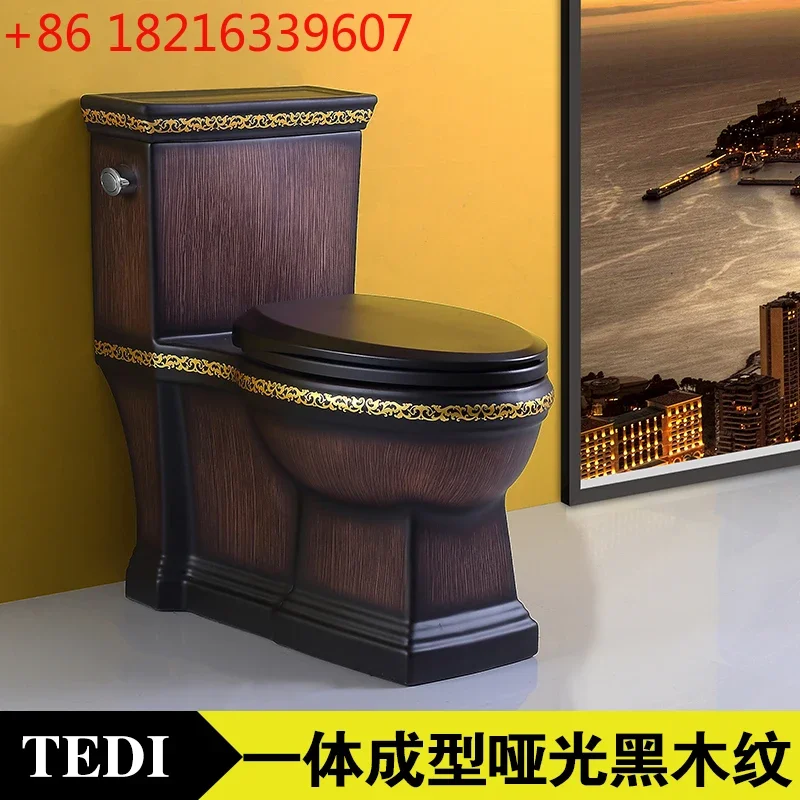 

Высококачественный черный персонализированный унитаз-сифон, цельный унитаз, керамическое цветное дерево