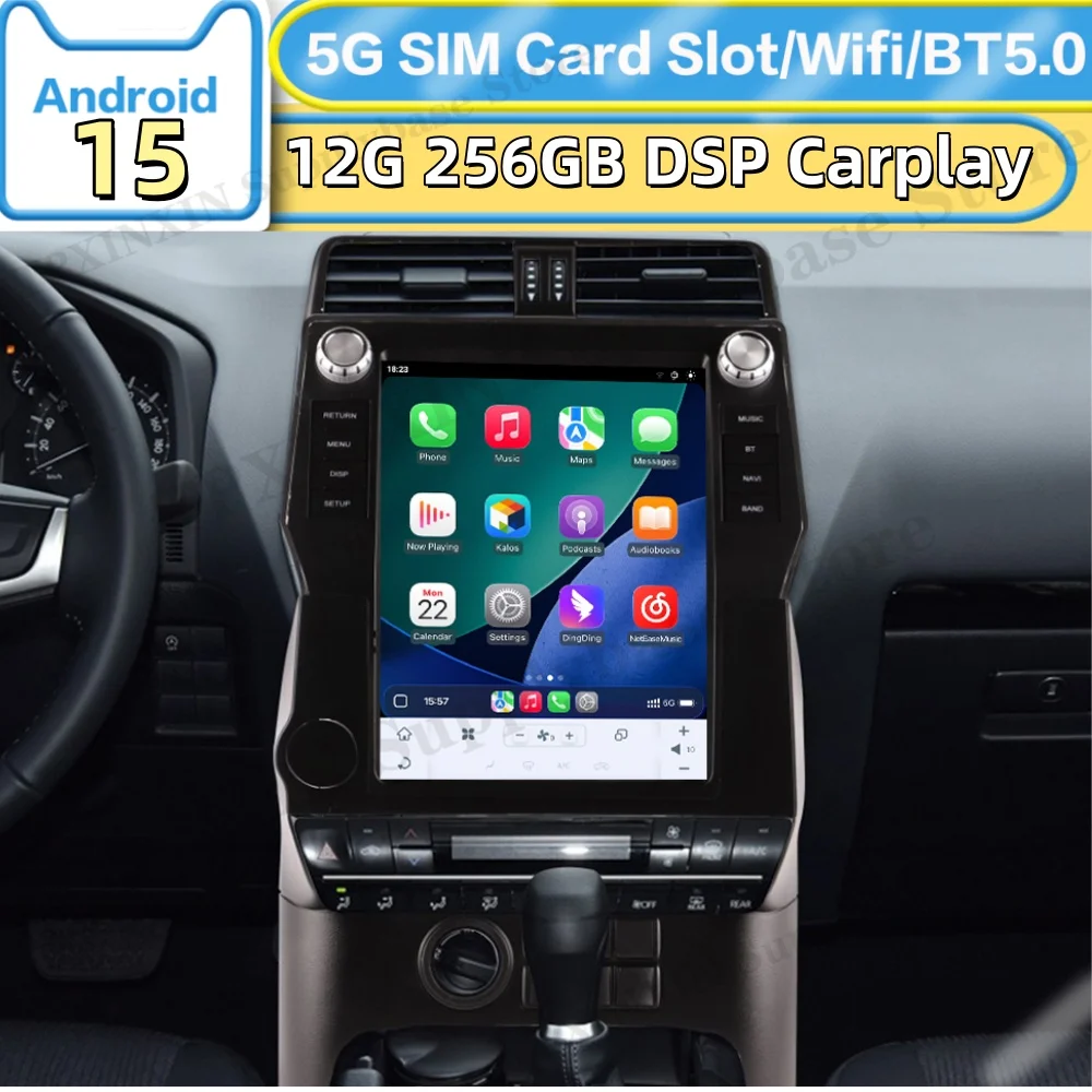 Android 15 Automotive Multimedia For Toyota Prado 2018~2020 GPS Navigation Video Stereo Receiver Smart Touch Screen Head Unit