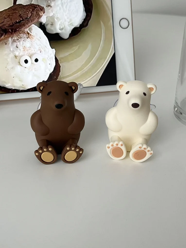 

Мультяшный держатель для зубов белого медведя, крючок на присоске, декоративная подставка для зубов, органайзер, милые аксессуары Batoom