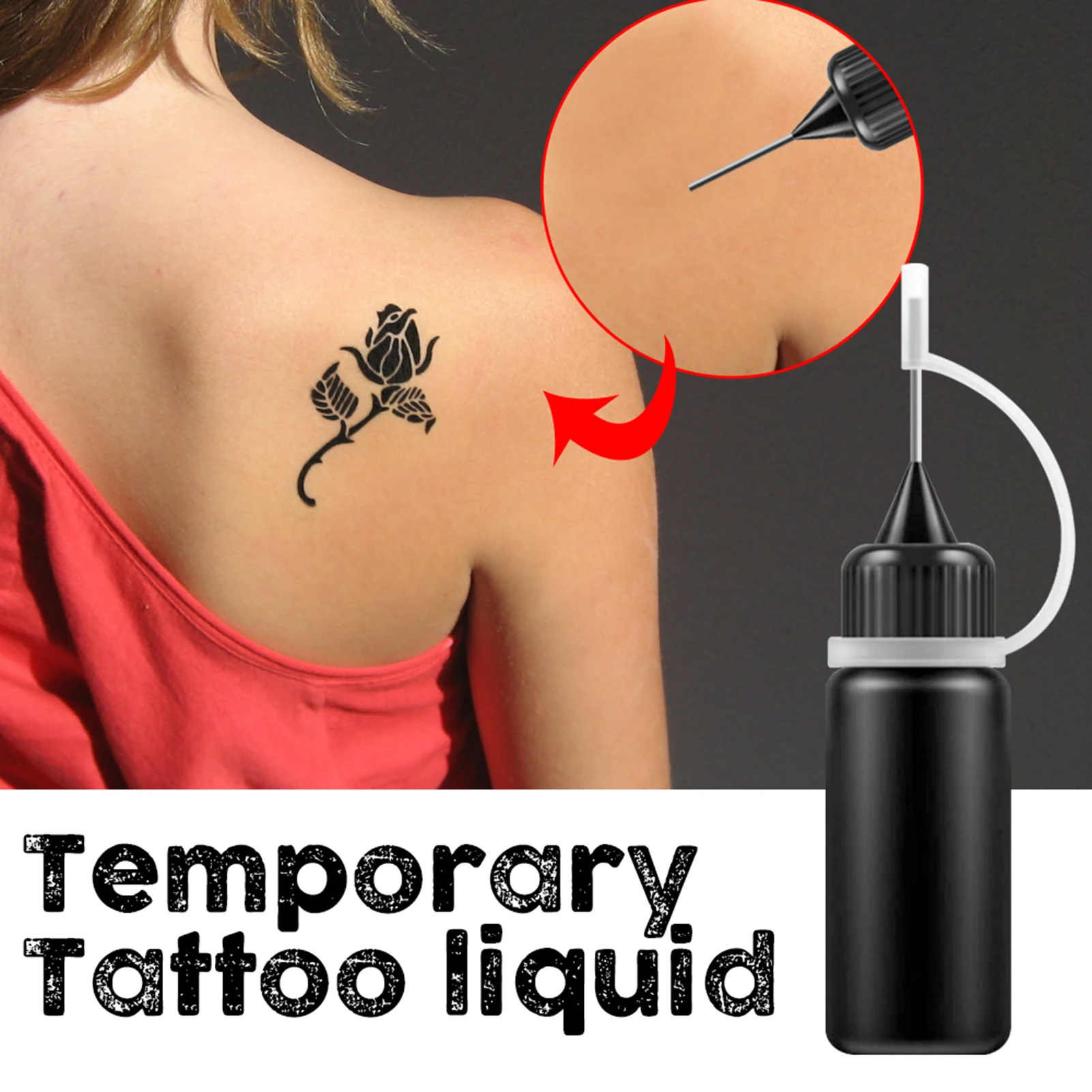 10ml Temporary Tattoo Liquid Safe Non-toxic 15 Days Long-lasting Waterproof Easy to Color Tattoo Liquid Safe Non-toxic