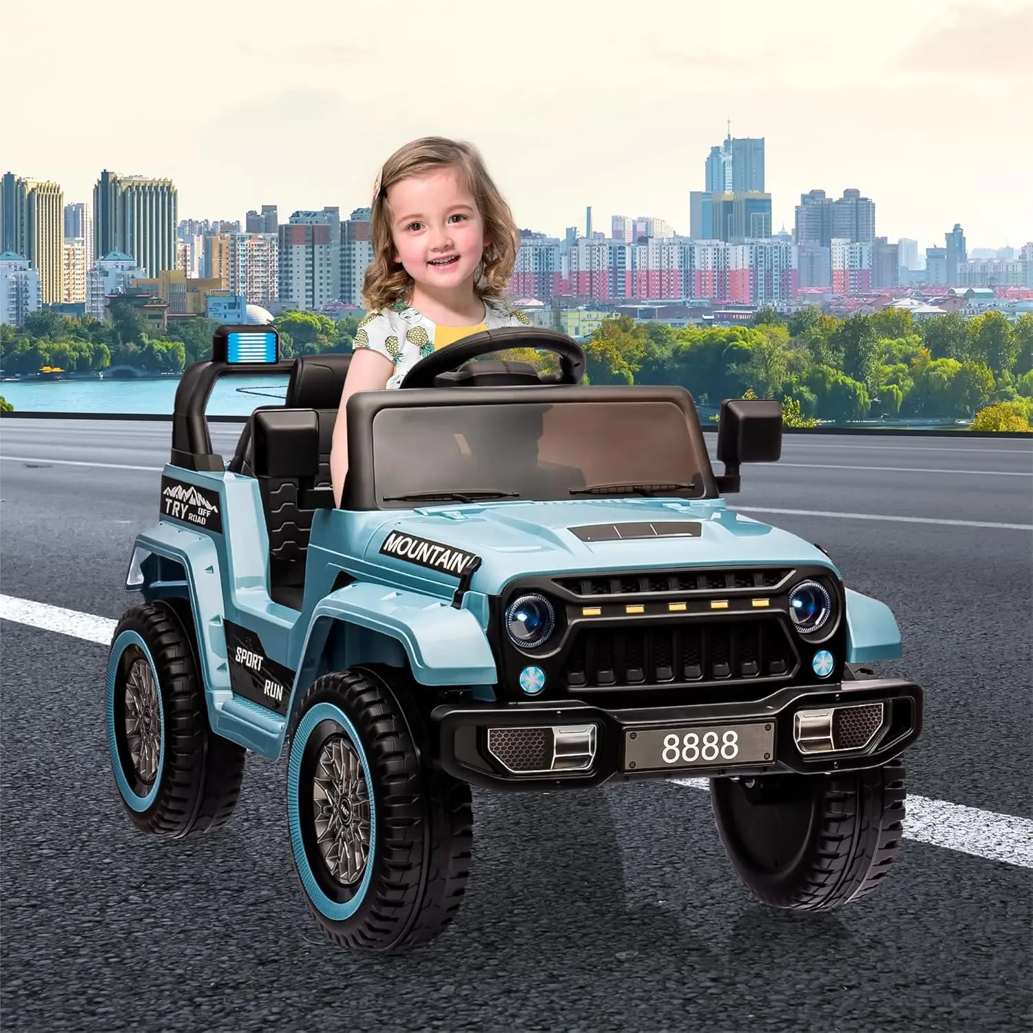 12V Kids Ride On Truck Car, Battery Powered Electric Vehicle Toy w/Parent Remote Control, Spring Suspension, 3 Speeds, LED Light
