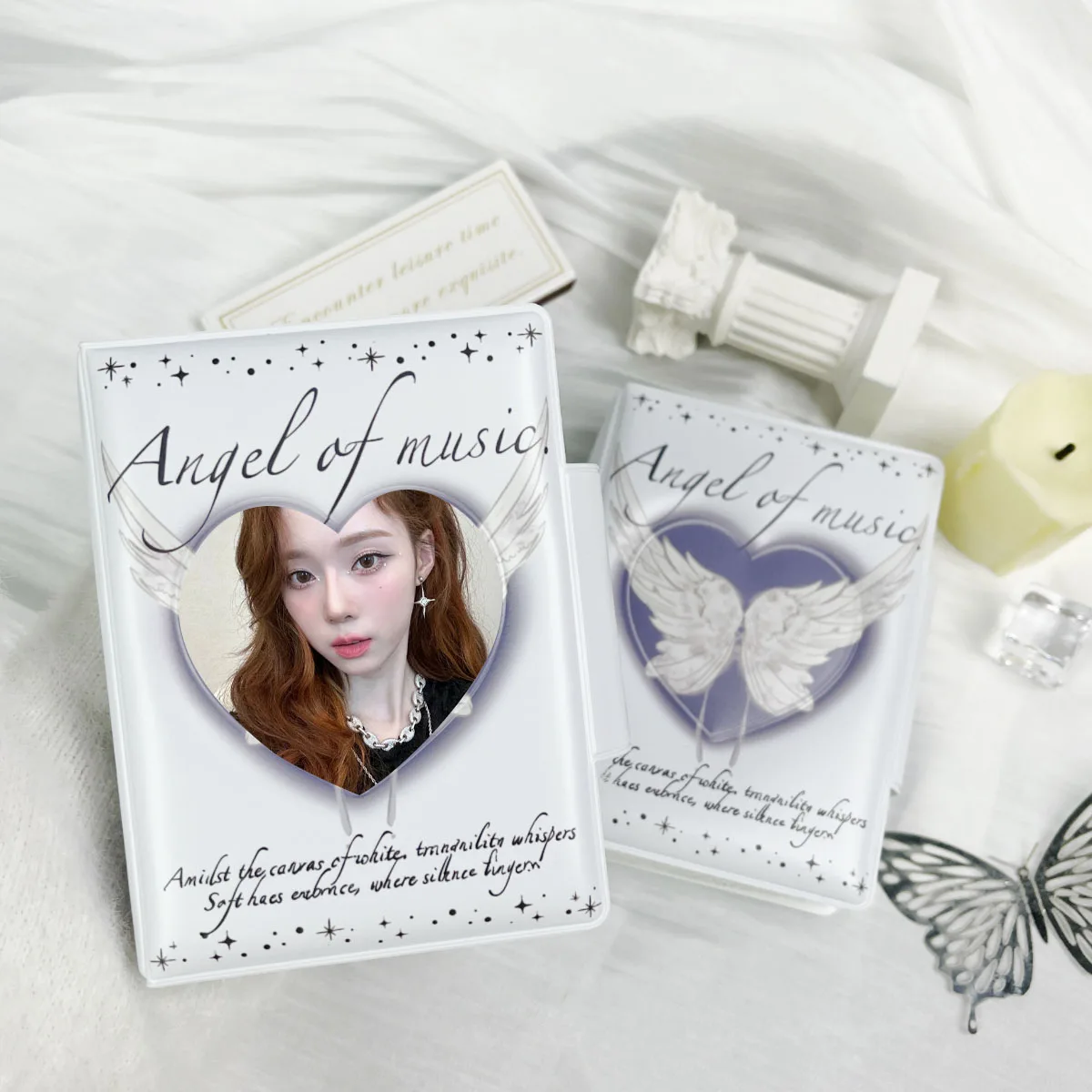 Angel Butterfly Wings Photo Small Card Bag Mini Album 3-3.5 Celebrity Album Cardbook Suitable for Celebrity Small Card Storage