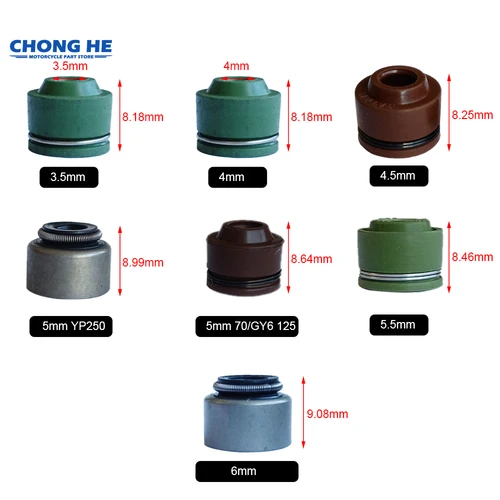 Imagen 1 del producto 16 piezas 3,5 4mm 4,5 5mm 5,5mm 6mm válvula de escape de admisión de motor de motocicleta sello de aceite para Honda para Yamaha para Suzuki para Kawasaki
