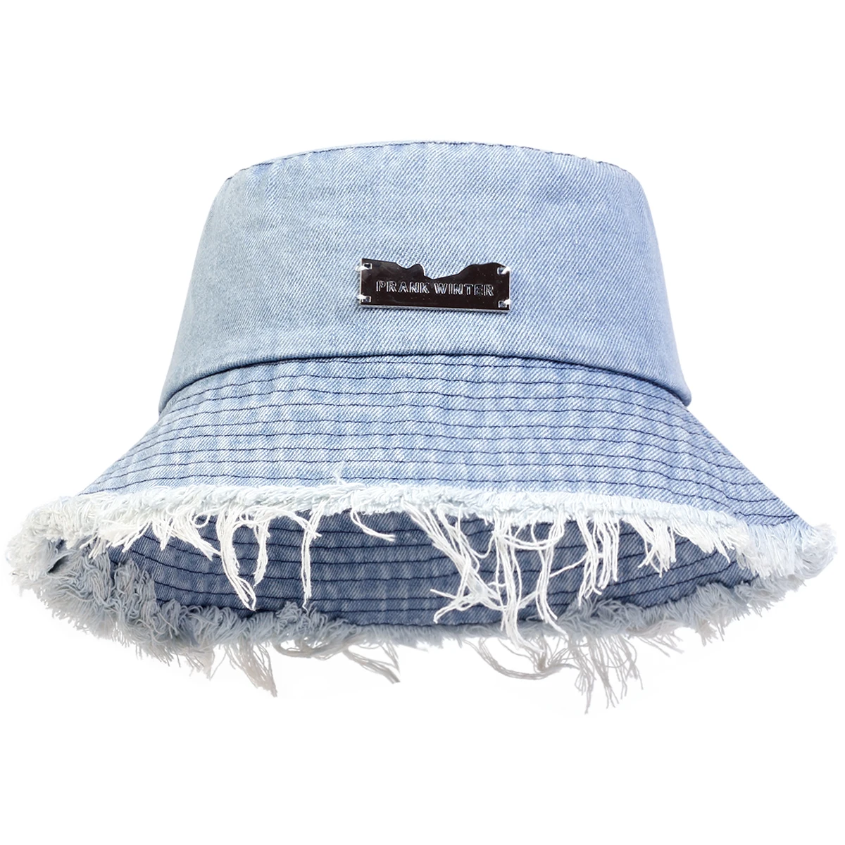 1piece Unisex PRANK Vintage Edge Holes Denim Bucket Hat Outdoor Sunscreen Leisure Hat Spring Autumn Travel Tourism Vacation