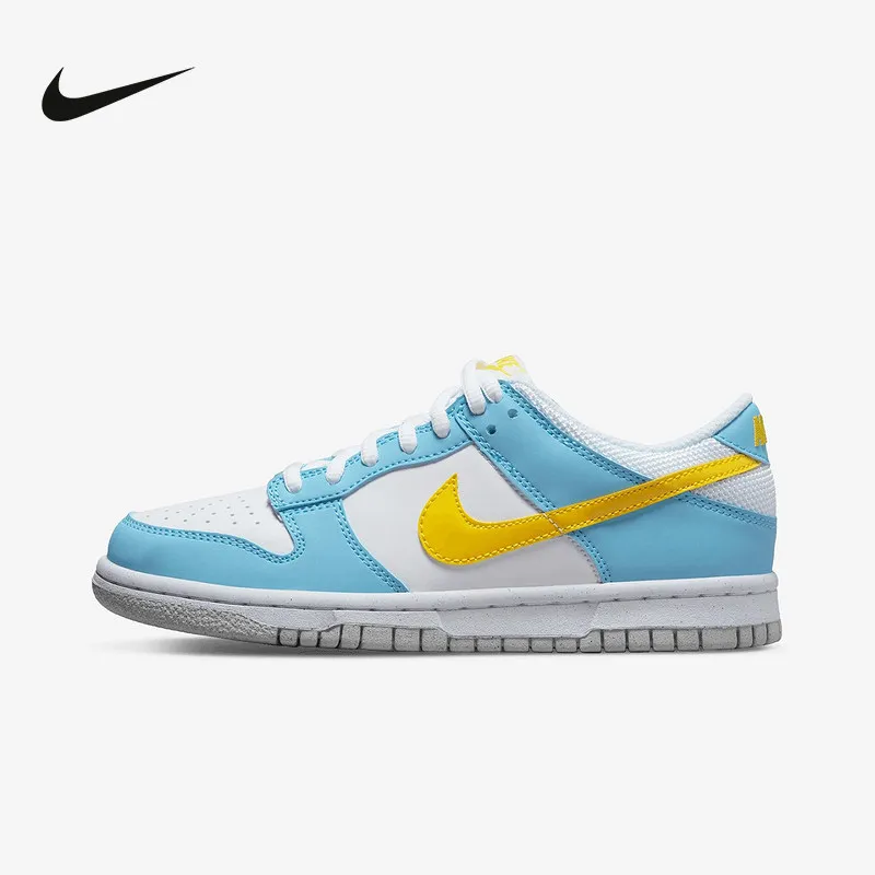 Zapatillas Nike Dunk Low Next Nature GS, zapatillas de skate informales con amortiguación Air-Sole de cuero reciclado para jóvenes DX3382-400