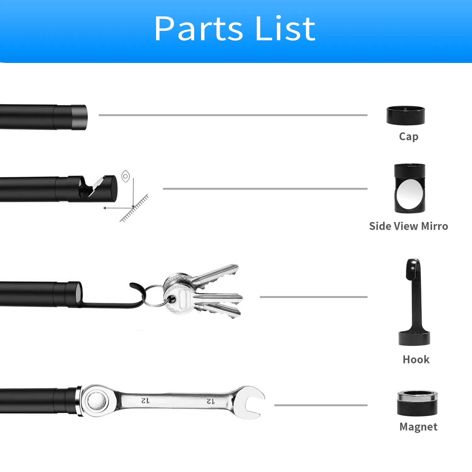 Autofocus-Caméra endoscopique HD 1944P 5MP USB, étanche IP68, pour réparation de voiture, endoscope d\'inspection des égouts, pour téléphone Android