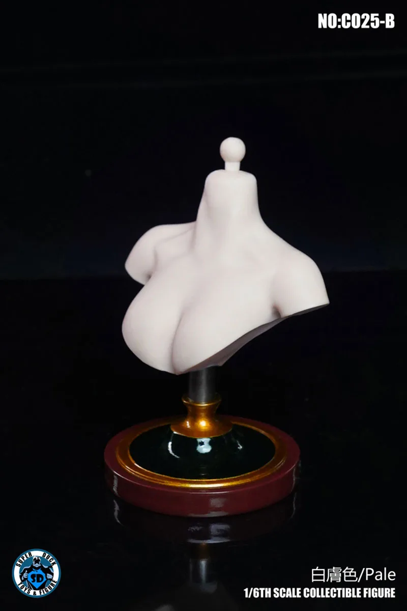 SUPER DUCK C025 1/6 Female Bust Stand Head Sculpt Bracket Holder Necklace Bracket Jewelry Display Holder Fit 1:6 Head Carved