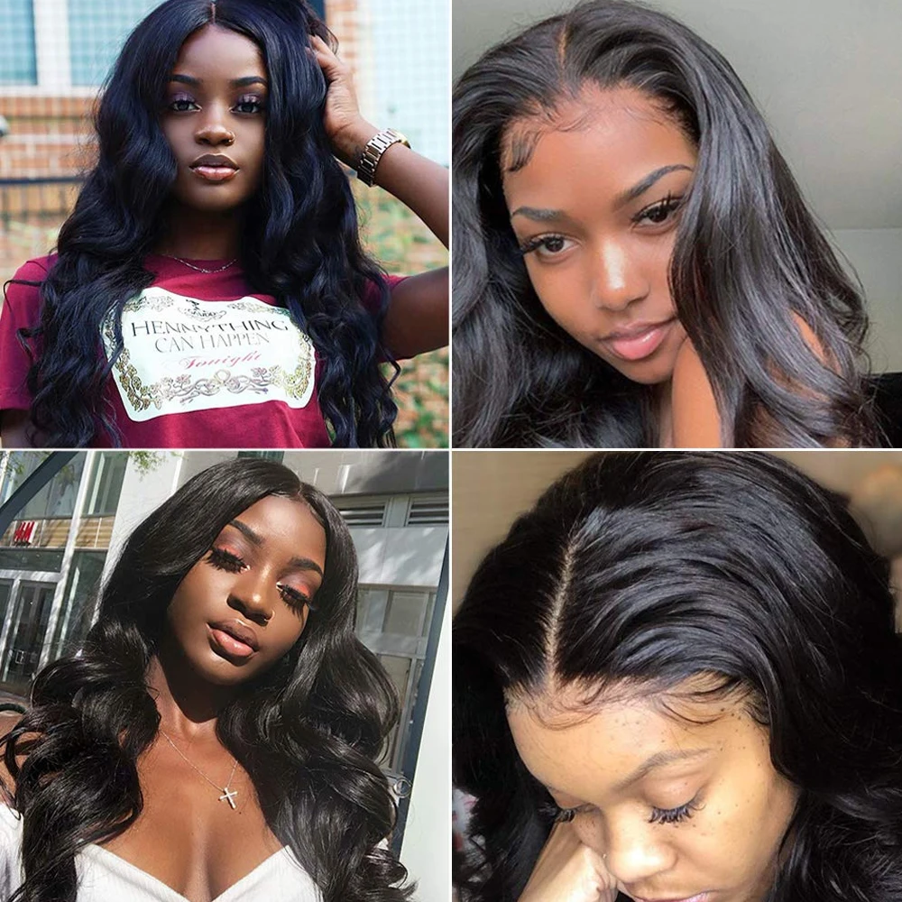 Lace Part Wig 180% Pre Plucked 13x1 Brazilian Body Wave Human Hair Lace Frontal Wig Remy 8-26 Inch Remy Lace Front Wigs