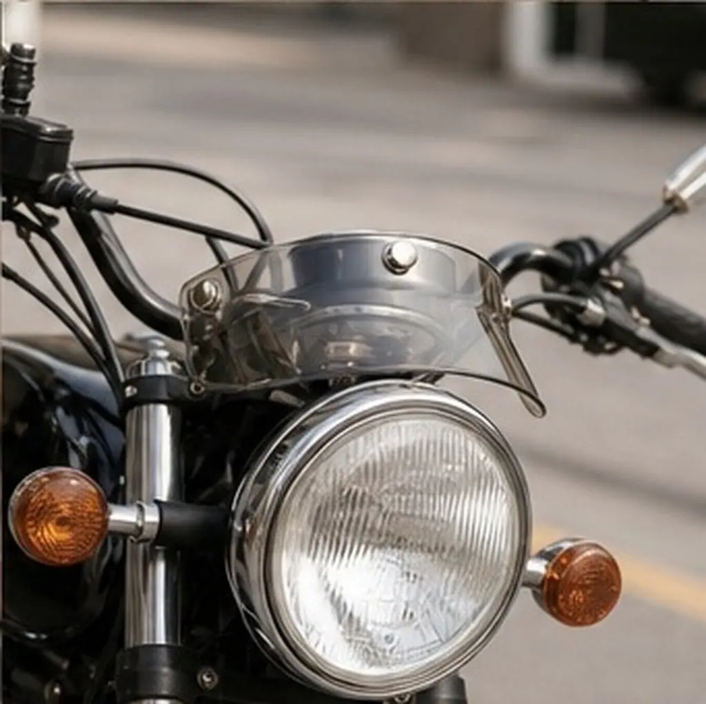 Motorcycle Sun Shield Visor Retro Design Three-Button Secure Attachment Outdoor Riding Replacement Visor