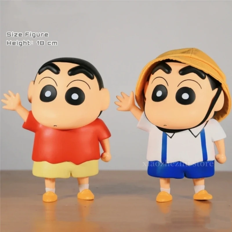 

Genuine Japan Bandai 18cm Backstrap School Crayon Shin-chan Color Anime Figure Nohara Shinnosuke Cartoon Doll Model Display Gift