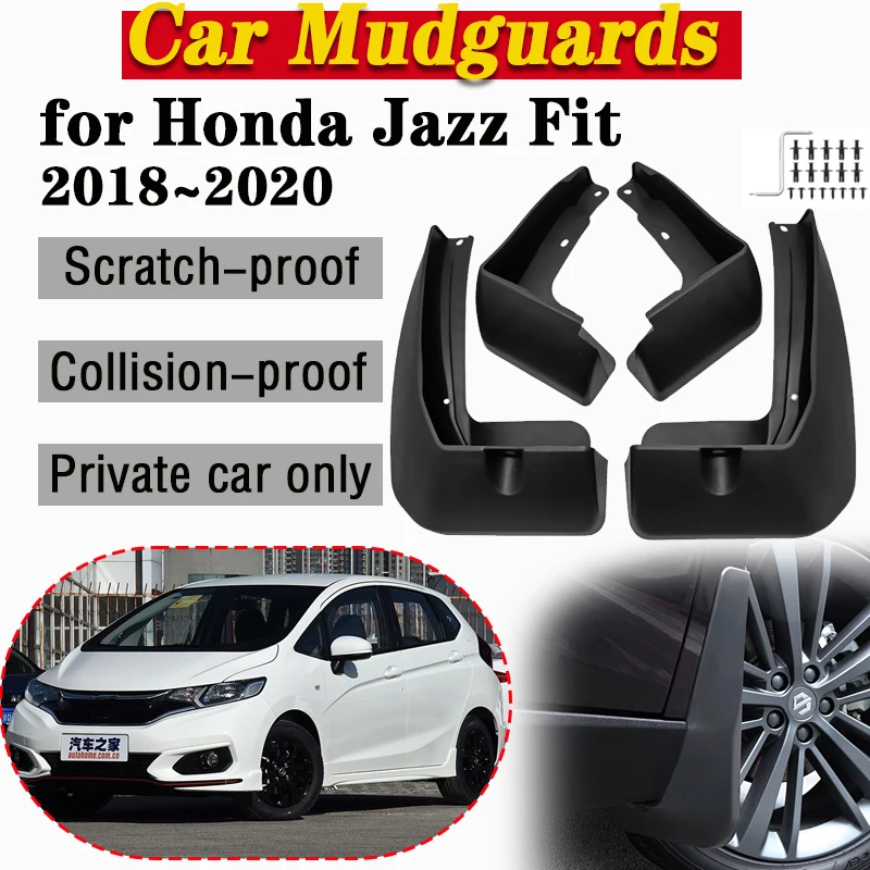 

Car Wheel Fender For Honda Jazz Fit GK5 2018 2019 2020 Mud Flap Guards Anti-splash Front Rear Mudguard MudFlap Auto Accessories